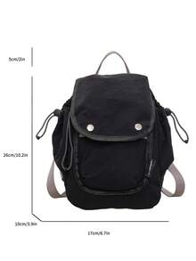 Backpack Drawstring Flap Mini Backpack Multi Pocket Lightweight For Daily Travel Outdoor Nylon Backpack - Multicolor - View 2
