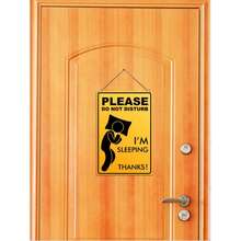 1pc Wooden Hanging Decor, Bedroom And Lounge Door Sign, "Do Not Disturb I'm Resting/Sleeping" Notice, 30cm*20cm*0.3cm, Includes Hemp Rope - Do Not Disturb - View 4
