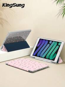 Kingsung حافظة جهاز لوحي بنقشة زهور مطبوعة 2026 مع فتحة قلم مدمجة، متوافقة مع Pad Mini6/Mini7/9.7/10.2/10.9/Pro 11، Pad Air 8 (M4) 2026 (11 بوصة)، Pad 10 2022 (10.9 بوصة)، Pad 11 (A16) 2025 (11 بوصة) وطرازات أخرى. توفر حماية ناعمة من الصدمات ودعم وظائف الاستعداد الذكي/الاستيقاظ التلقائي/النوم - متعدد الألوان - مشاهدة 3