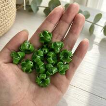 10顆可愛短毛蓬鬆 Puakenikeni 花朵珠，樹脂與合成珊瑚粉 Puakenikeni 珠，夏威夷花朵珠，16x13mm - 10件裝-短款 Puakenikeni 珠子 - 查看 18