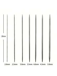 5pcs 20CM Stainless Steel Double-Ended Straight Knitting Needles 2-5MM Suitable For Sweater Knitting Projects - Multi-color - View 8