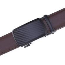 Men's Automatic Buckle Leather Belt Carbon Fiber Pattern Slide Buckle Casual Waist Belt Fine Stitching, Smooth Strap Suitable For BusineesCasual Wear - CY375 - View 6