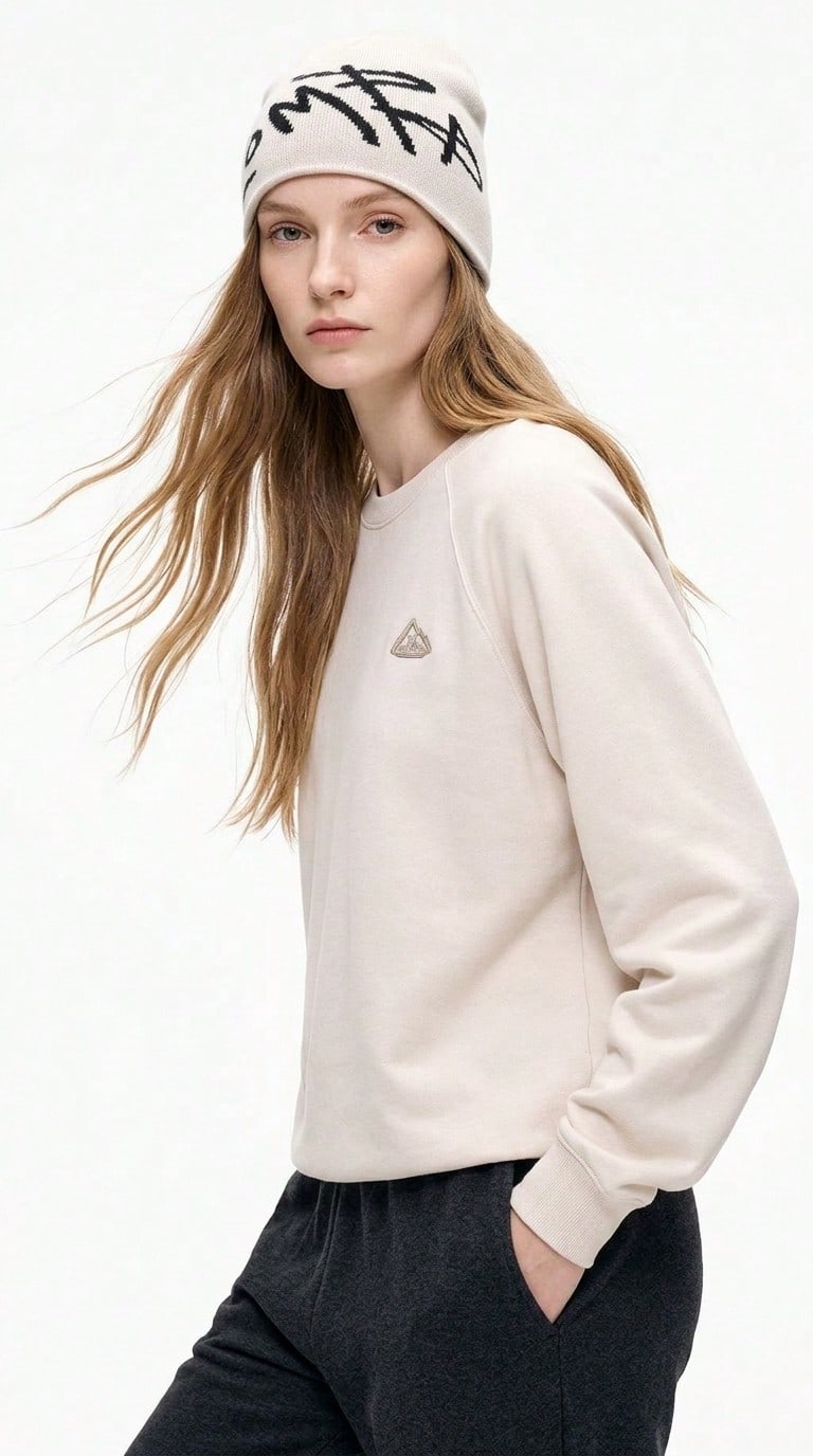 CAMEL CROWN Women's Modal Sweatshirt, Crew Neck Raglan-Sleeve Relaxed-Fit Casual Sports Top - Light Khaki - View 1