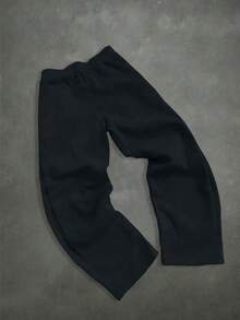 Men's Casual Loose Straight Leg Fashion Sports Long Pants, Spring/Autumn - Black - View 4