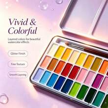 1 Set 36 Colors Solid Solid Color Watercolor Paint Set, Portable Iron Box With Built-In Palette And Brush, High Pigment Solid Color Watercolor, Art Painting Supplies For Adults, Students, Beginners, Sketching, Journaling, Painting - Sets - View 4