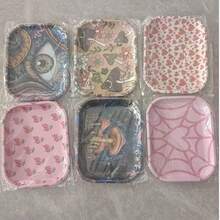 DOWMOO Cute Printed Metal Rolling Tray, Assorted Patterns Decorative Storage Tray, Small Rectangle Metal Plate For Desktop, Kitchen Counter, Jewelry, Snack, Trinket Organizer, Mushroom Heart Cherry Spider Web Eye Art Pattern, Home Table Decor Gift - Printed Small Tray - View 12