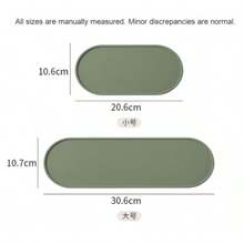 Pet Feeding Mat For Dogs And Cats, Waterproof Leak-Proof Non-Slip Feeding Pad, Oval Dog Bowl Mat - Light Grey - View 2