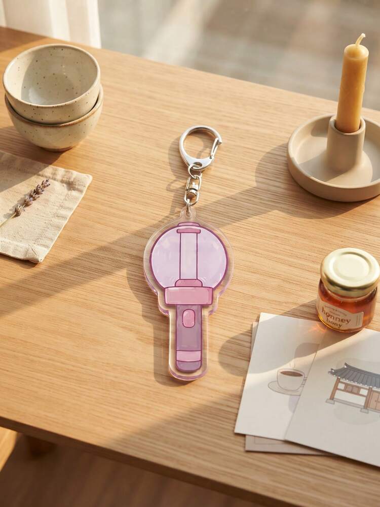 1個/6個 K-Pop LightstickCollection 唯美壓克力鑰匙圈，韓流偶像團體手燈卡通系列不規則圖案吊飾，背包與車鑰匙配件，適合 K-Pop 粉絲、韓流追星族與偶像支持者的禮物 - 彩色 - 查看 12