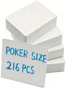 216pcs Blank Playing Cards, 2.5 X 3.5 Inches, Erasable For Card Making, Wedding, Printing, To Write On Flash Cards Printable For / Craft / Insert Picture, Poker Size - A - View 1