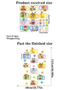1 Set Animal Number Hopscotch Floor Stickers For Kids Home Room - Multicolor - View 11