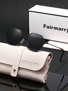Kacamata Hitam Wanita Fairmarry 1 Pasang dengan Motif Geometris, Desain Merek Fashion, Dilengkapi dengan Kotak Penyimpanan dan Kain Pembersih, Cocok untuk Liburan, Aktivitas Luar Ruangan, Gaya Jalanan, dll. - MultiWarna - View 1