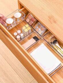 1/4/6pcs Transparent Cutlery Drawer Organizer, Kitchen Storage, Portable Desktop Cutlery Organizer, Home Drawer Organizer, Kitchen Cutlery Divider, Cutlery Storage, Home Storage - Multicolor - View 7