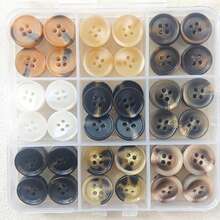 90Pcs Boxed Resin Marble Pattern Buttons - 15mm 4-Hole Suit & Coat Buttons For Men And Women - 90Pcs Boxed - View 9