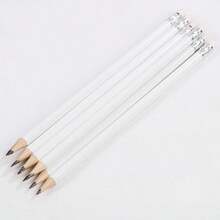 5/10/20pcs Simple White Round Pencils With Eraser, Pre-Sharpened, Suitable For Learning, Office And Practice Use - Multicolor - View 1