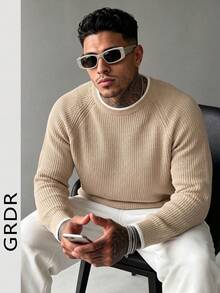 Men's Casual Autumn/Winter Crew Neck Long Sleeve Sweater | Daily Wear | Casual Commute - Apricot - View 1