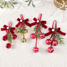 1pc Bowknot Christmas Ball Bell Hanging Ornament, High-End Christmas Door Decoration - Multicolor - View 4