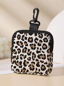 1pc Leopard Print Print Mini Coin Purse,Zipper Closure Small Pouch With Swivel Hook For Earphones Coins Key, Can Hang On Backpack - Multicolor - View 15