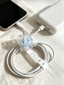 Cute Star Cable Protector Cartoon Star Data Cable Protector, Cartoon Cute Charging Cable Anti-Breakage Protector, Durable Charging Cable Anti-Fracture Protective Shell, Anti-Scratch Anti-Drop, Protect Data Cable From Damage, Charger Cable Protective Sleeve; Suitable For Students, Girls, Anime Fans, Home, Office, Commute, Daily Charging Use, Storage And Display - Multicolor - View 7