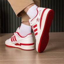 adidas originals FORUM CL 貼合舒適低筒板鞋 男女同款 白紅 - 白紅 - 查看 6