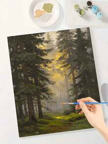 Adult Beginner Beach Lighthouse Digital Painting Set, Adult Digital Painting Set On Canvas, DIY Digital Painting, Used For Home Wall Decoration. - A - View 2