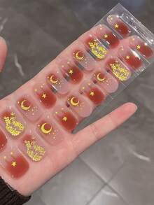 Christmas Semi Cured Gel Nail Strips, 20Pcs Long Lasting Salon Quality Wraps, Easy Apply & Remove Gel Nail Stickers With UV Light - Multicolor - View 6