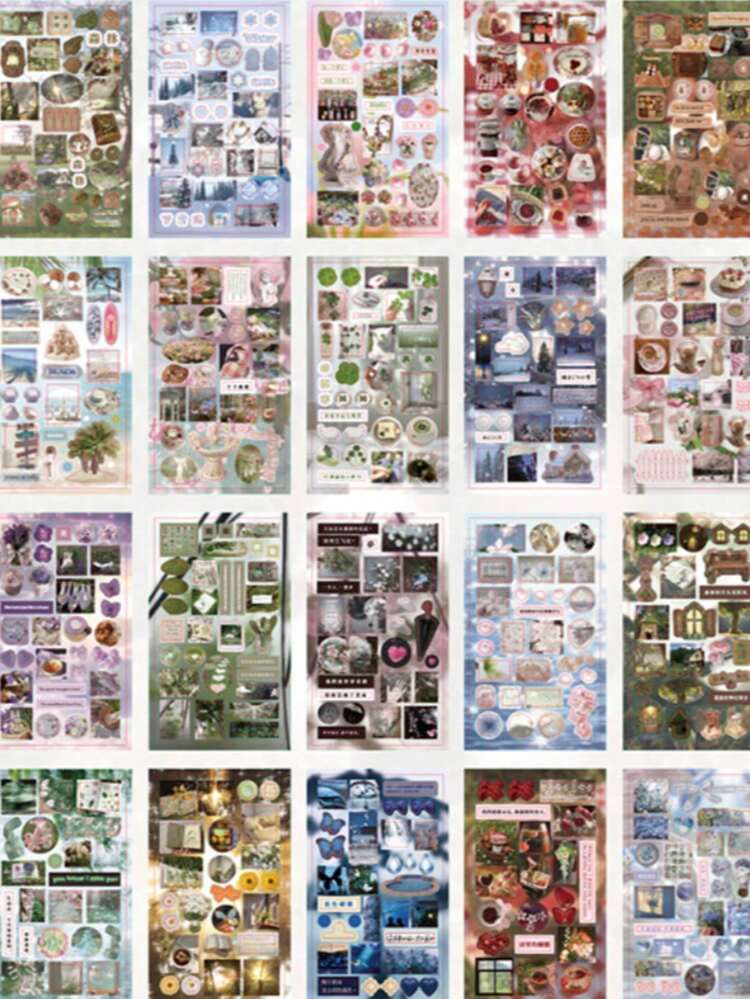 45張昭和風亮片甜點裝飾模切貼紙 入學季開學貼紙 - 彩色 - 查看 14