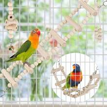 1pc Natural Wood Bead Climbing Ladder 5-Step 7-Step 9-Step 11-Step Bird Toy Parrot Climbing Ladder Bird Climbing Ladder Bird Supplies Bird Training Supplies Bird Cage Accessories Suitable For Small And Medium Birds Parrots - Style A - View 7