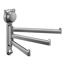 1pc Strong Suction Cup Kitchen Dishcloth Rack, Sink Basin Towel Holder, Window Sill Multi-Bar Rotating Drain Rack, Drill-Free Easy Installation, With Hooks - Multicolor - View 7