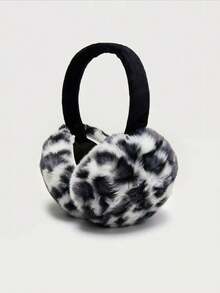 1pc Kids Leopard Print Faux Fur Earmuffs, Foldable Fluffy Winter Ear Warmers, Windproof Outdoor Ear Covers For Girls - Multicolor - View 7