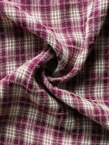 Women's Plaid Casual Versatile Daily Wear Shirt - Burgundy - View 3