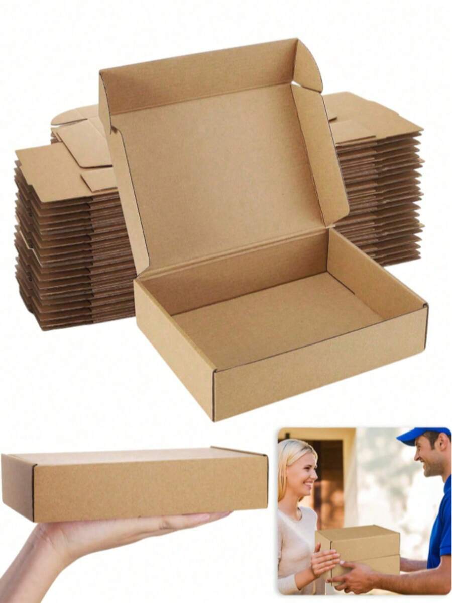1pc/2pcs/5pcs/10pcs/20pcs - Bulk Brown Cardboard Mailer Boxes With Lock, For Small Business, Medium Cardboard Gift Boxes For Packaging Mailing Gifts - Gift Packaging - Small Gift Packaging.Autumn Decorations. - Multi-color - View 1