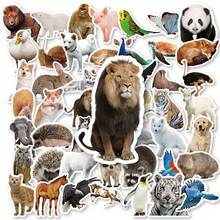 50pcs Mixed Realistic Animal Stickers, Zoo & Wild Animal Photo Stickers, Creative Bio Stickers For Laptop, Water Bottle, Phone Case, Luggage, Notebook, Novelty Gift - Multicolor - View 3