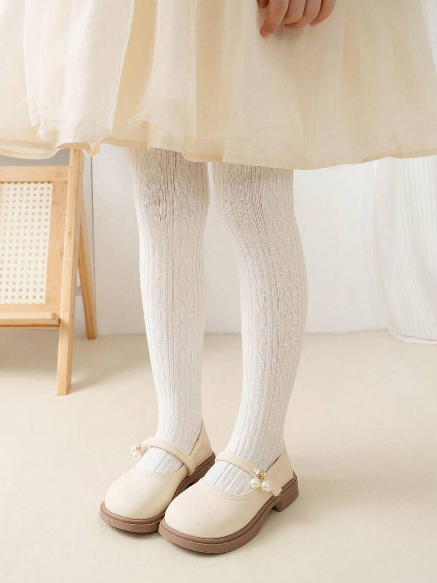 1pc Girls Tight Leggings Tights Baby Long Socks Pants Children Tights Toddler - White - View 1