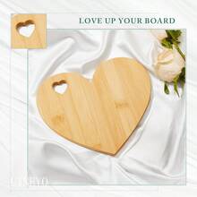 Heart-Shaped Cutting Board, Suitable For Cream Cakes, Mini Trays And Gift Boxes - Wedding, Birthday, Party, Valentine's Day, Christmas And Dinner Plate Wooden Board - Brown - View 11