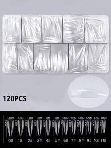 120 miếng móng tay giả acrylic dáng hạnh nhân ngắn, móng dán phủ toàn bộ bán mờ đúc sẵn, móng gel trong suốt hình vuông dán ép để nối móng, làm nail DIY tại nhà - Nhiều màu - Xem 18
