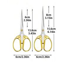 Ultra-Sharp Stainless Steel Scissors 1/2/3pcs Set, Durable Multi-Purpose Office & Craft Scissors, Suitable For Home, School, Sewing | Perfect Christmas & Halloween Gift, Essential For Crafts | Ergonomic Handle - Gold - View 19
