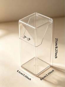 Clear Acrylic Flip‑Lid Dispenser Storage Box, Dust‑Proof Countertop Organizer For Coffee Shop Bar, Suitable For Straws, Coffee Capsules, Desktop Storage Container For Home & Commercial Use - Multicolor - View 11