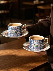 1 Set Exquisite Ceramic Cup & Saucer, Swan Coffee Cup, Home Handheld Cup, Farm Theme Afternoon Tea Cup, Water Cup, Mug, Small Capacity Ceramic Cup, Milk Cup, Gift Cup - Multicolor - View 3