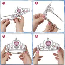 8pcs Heart Crown Set, Multi-Color Assortment, Holiday Party, Costume Props - Multicolor - View 3