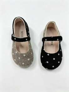 Cute Fashionable Polka Dot Colorblock Soft Sole Shoes For Girls - Black - View 4