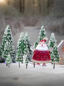 2/5/10件迷你聖誕樹模型，8.5cm/3.35in，手工藝品用，人造雪覆蓋雪松迷你模型樹，聖誕桌面手工裝飾，聖誕村火車景觀，逼真冬季仙境桌面裝飾，適合聖誕節與全年/辦公室場景，仙女花園，聖誕DIY禮物 - 雪松 - 查看 5