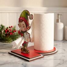 Creative Multi-Style Christmas Tissue Holder Ornament Snowman Reindeer Santa Claus Holiday Wooden Atmosphere Decorative Item, Holiday Decoration Tissue Holder Storage Ornament - 1PC - View 5
