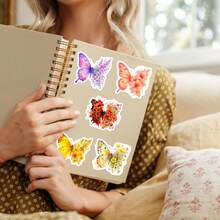 50Pcs Colorful Butterfly Graffiti Stickers, Cute Floral Butterfly Decals For Notebook, Skateboard And Water Bottle DIY Decoration - 50 PCS - View 8