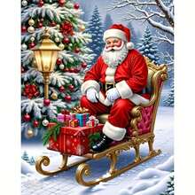 1PC DIY 5D Diamond Painting Kit Santa Claus Pattern - Round Full Diamond Art Mosaic Craft, Home Wall Decor, Unframed - No Frame - View 9