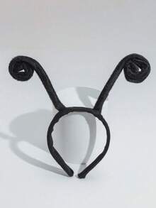 1pc/2pcs Halloween Personalized Elegant Party Ant Headband Suitable For Holiday Use, Vintage Y2K Style, With Fabric Animal Antennae - Cartoon Insect Design (E.G., Bee, Butterfly), Suitable For Halloween Party And Performance Costumes - Simple Hair Accessory, No Feathers - Black - View 2