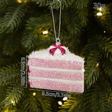 1pc Food Shaped Christmas Tree Ornament, Hamburger Donut Ice Cream Pendant, Kids Christmas Party Decoration - Multicolor - View 13