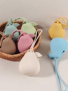 1pc Pear-Shaped Pacifier Storage Box With Lanyard, Large Capacity Holds 3 Pacifiers, Convenient Accessory For Mom's Bag, Travel Storage, Personalized Gift, Baby Shower Gift, Suitable For New Moms, Essential Item, Must-Have For Baby Gift List - Multicolor - View 4
