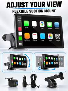 2026 New 7 Inch Wireless CarPlay And Android Auto Car Player, Touch Screen Bluetooth Hands-Free/Screen Mirroring/Navigation/Voice Control/TF Card/AUX, Suitable For Cars, Trucks, SUVs - AHD Function - View 9