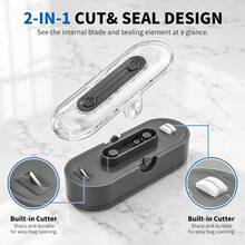 2-In-1 Mini Bag Sealer & Cutter, Portable Handheld Heat Sealer, Suitable For Plastic Snack Bags, Keeps Chips/Chocolates/Nuts Fresh, Handheld Plastic Bag Sealer, Compact Food Storage Tool, Ideal For Kitchen, Travel, Camping - Multicolor - View 4