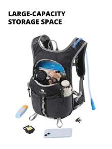 Casual Sports Backpack Outdoor Cycling Hiking Bag Lightweight Travel Backpack - Phantom Black - View 2